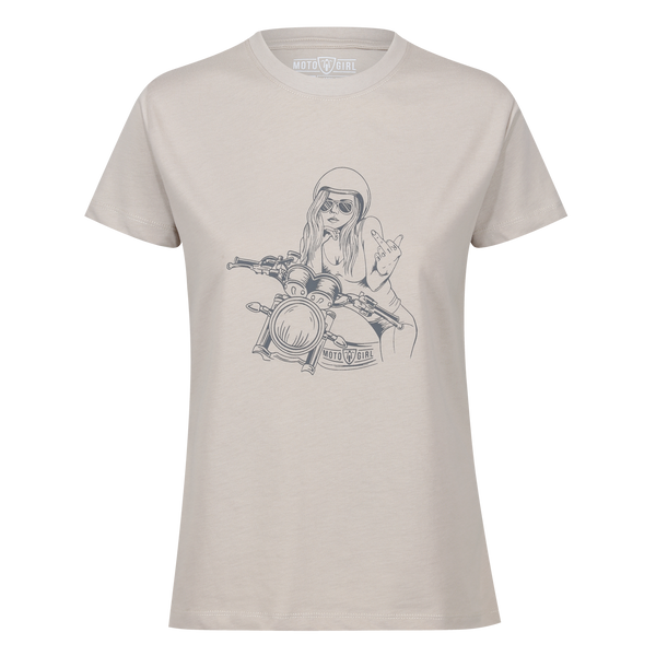 MotoGirl T-Shirt - Rebel Girl (Sand)