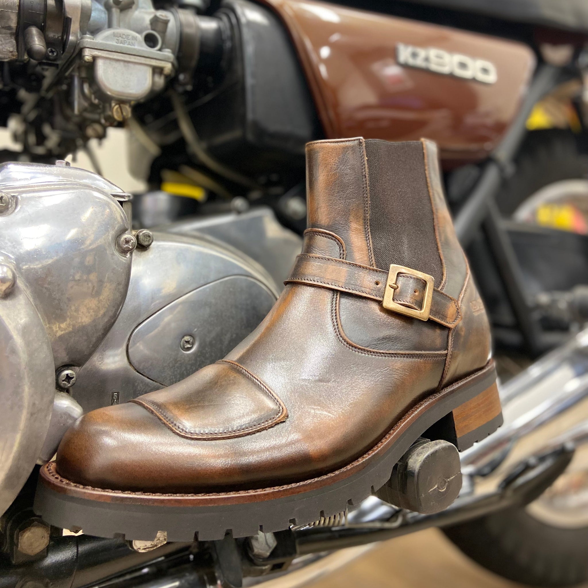 RED Series by Sendra. Benny Biker Riding Boots. Handmade in Spain. USA Size 11 2944 Sendra Engineer Biker Boots Evolution Leather Boots  main image 2
