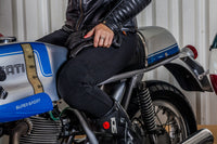 Moto Girl Motogirl Ribbed Black Motorcycle Motorbike Leggings
